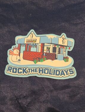 Dutch Bros Blue Holiday Sticker - "Rock the Holidays"